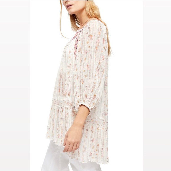 Free People Boho Tunic Dress, Ivory Dance Magic, Size S New w/Tag Retail $148.00 - Picture 2 of 10